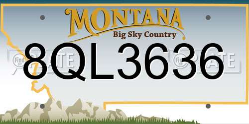 8QL3636 Montana License Plate