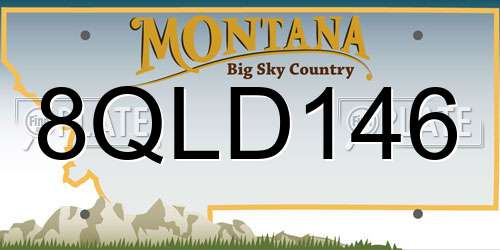 8QLD146 Montana License Plate