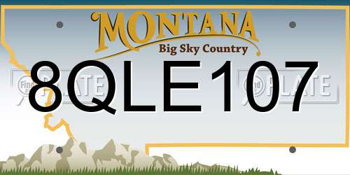 8QLE107 Montana License Plate