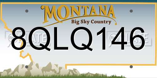 8QLQ146 Montana License Plate