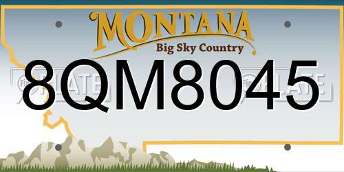 8QM8045 Montana License Plate