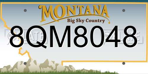 8QM8048 Montana License Plate