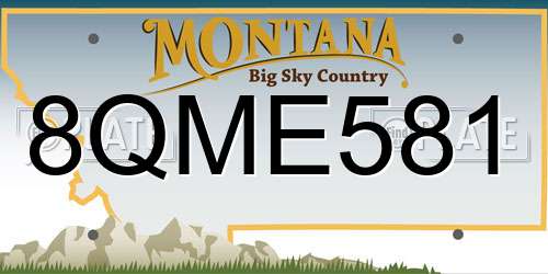 8QME581 Montana License Plate