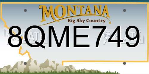 8QME749 Montana License Plate