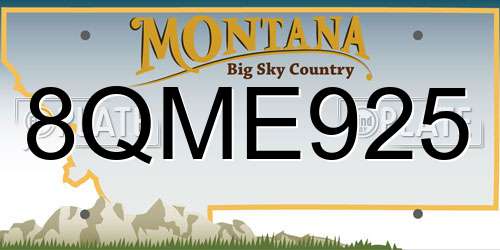 8QME925 Montana License Plate