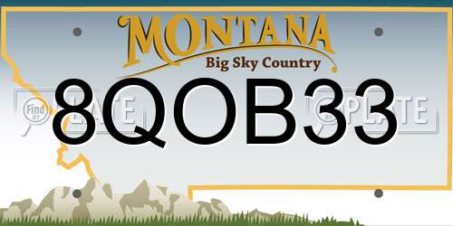 8QOB33 Montana License Plate