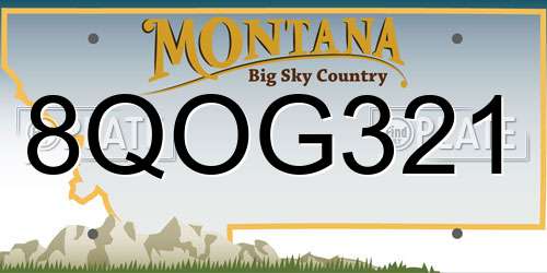 8QOG321 Montana License Plate