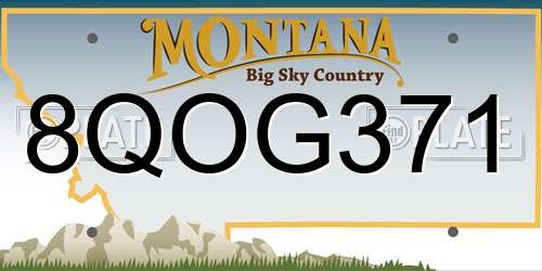 8QOG371 Montana License Plate