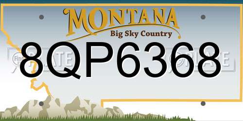 8QP6368 Montana License Plate