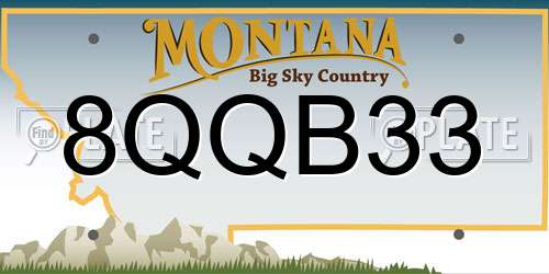8QQB33 Montana License Plate
