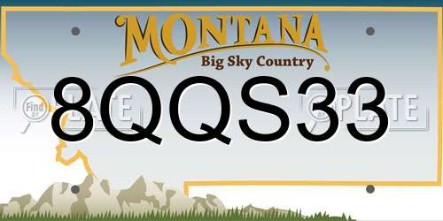 8QQS33 Montana License Plate