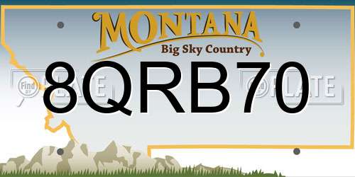 8QRB70 Montana License Plate