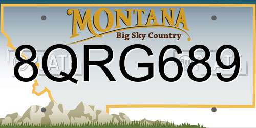 8QRG689 Montana License Plate