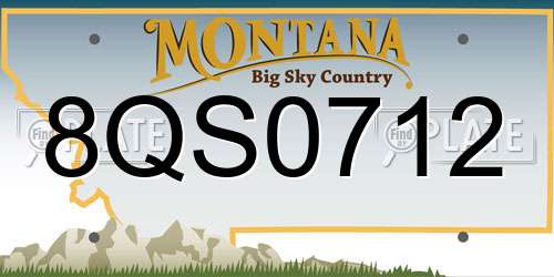 8QS0712 Montana License Plate
