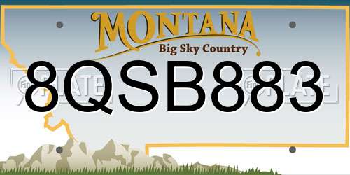 8QSB883 Montana License Plate
