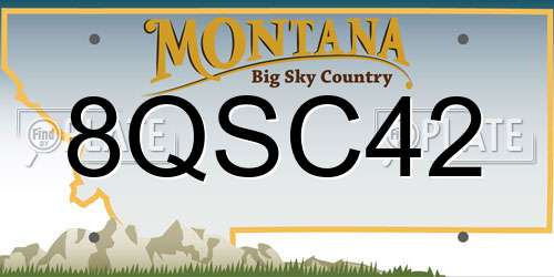8QSC42 Montana License Plate