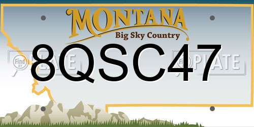 8QSC47 Montana License Plate