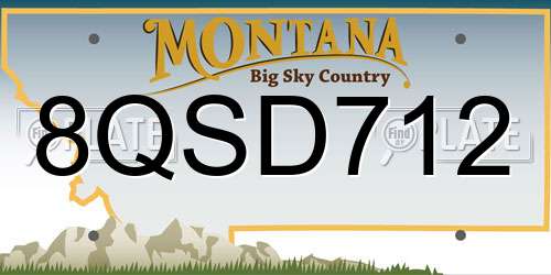 8QSD712 Montana License Plate