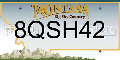 8QSH42 Montana License Plate