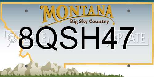 8QSH47 Montana License Plate