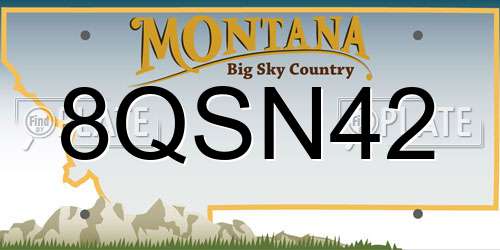 8QSN42 Montana License Plate