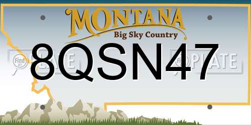 8QSN47 Montana License Plate