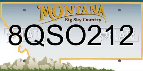 8QSO212 Montana License Plate