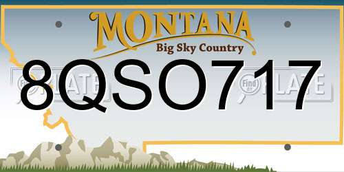 8QSO717 Montana License Plate