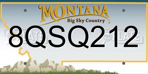 8QSQ212 Montana License Plate