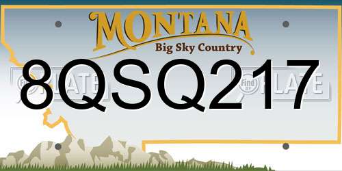 8QSQ217 Montana License Plate
