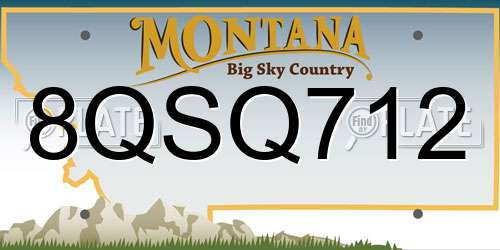 8QSQ712 Montana License Plate