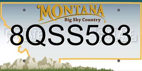 8QSS583 Montana License Plate