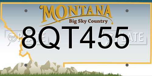 8QT455 Montana License Plate