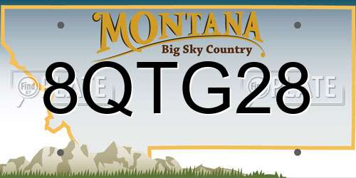 8QTG28 Montana License Plate