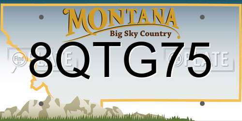8QTG75 Montana License Plate