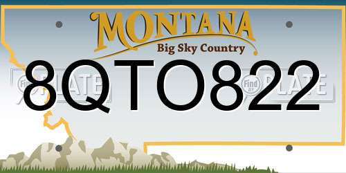 8QTO822 Montana License Plate