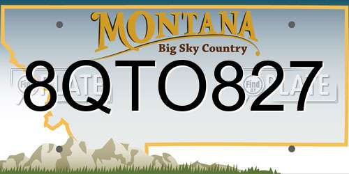 8QTO827 Montana License Plate