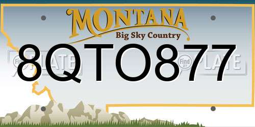 8QTO877 Montana License Plate