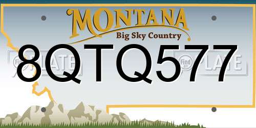 8QTQ577 Montana License Plate
