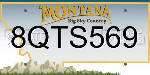8QTS569 Montana License Plate