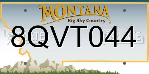 8QVT044 Montana License Plate