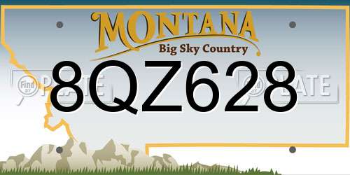 8QZ628 Montana License Plate