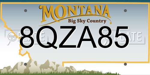 8QZA85 Montana License Plate
