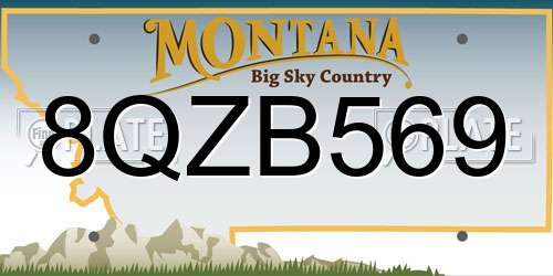 8QZB569 Montana License Plate