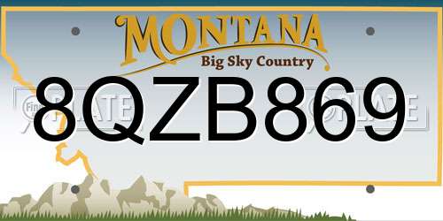 8QZB869 Montana License Plate