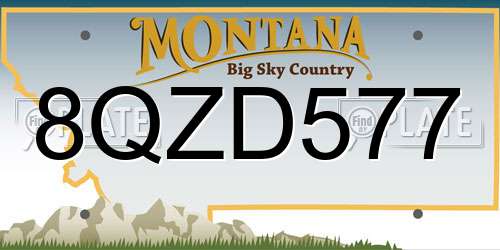 8QZD577 Montana License Plate
