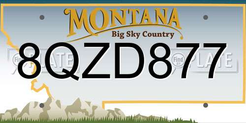 8QZD877 Montana License Plate