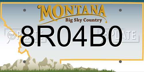 8R04B0 Montana License Plate