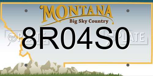 8R04S0 Montana License Plate
