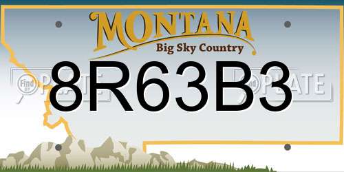 8R63B3 Montana License Plate